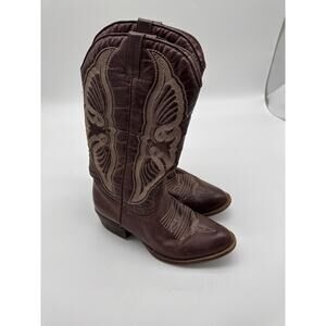 COCONUTS By Matisse CHANCE‎ Brown VLEATHER Pull-On WESTERN Cowgirl Boots 10 M